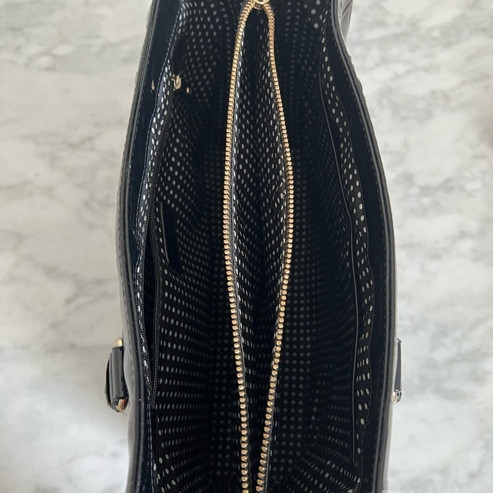 Kate Spade Wellesley Quinn Black Patent Satchel Embossed Ace of ♠️ & NWT wallet - Picture 9 of 12